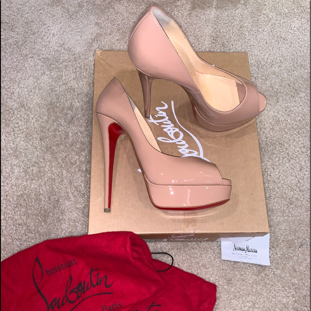 Christian Louboutin Platform Peep Toe Heels